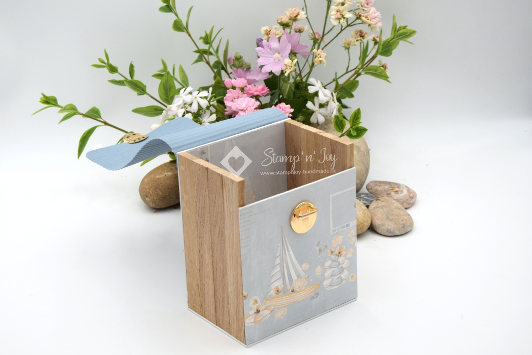 Klötzchenbox ca. 13,5x21,5x9,5 cm | Einband Designpapier maritim | Art. Nr. 97040510